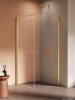 New Trendy New Soleo Gold Brushed 100x80x195 cm kabina wspornik prosty złoto szczotkowane/szkło przejrzyste K-4189-WP